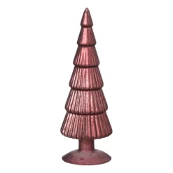 Xenos Kerstboom beeldje klein - donkerrood - ø8x24.5 cm- Kleine Kerstbomen|Kerstfiguren