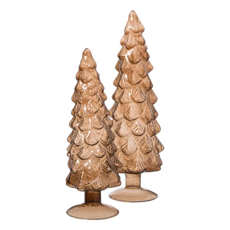 Xenos Kerstboom beeldje klein - bruin - ø8x24.5 cm- Kleine Kerstbomen|Kerstfiguren