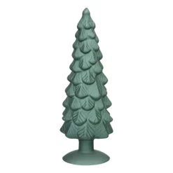 Xenos Kerstboom beeldje klein - groen - ø8x24.5 cm- Kleine Kerstbomen|Kerstfiguren