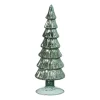 Xenos Kerstboom beeldje shiny klein - groen - ø8x24.5 cm- Kleine Kerstbomen|Kerstfiguren