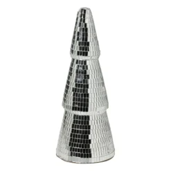 Xenos Kerstboom disco L - zilverkleurig - ø11x29 cm- Kleine Kerstbomen