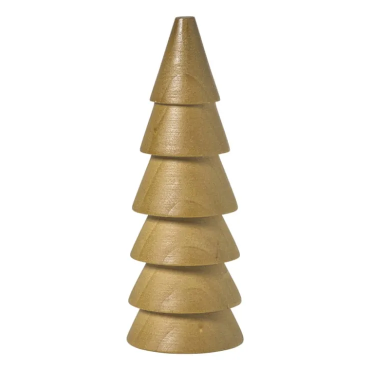 Xenos Kerstboom hout - bruin - ø5.5x15 cm- Kerstfiguren