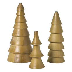 Xenos Kerstboom hout - bruin - ø9x17.5 cm- Kerstfiguren