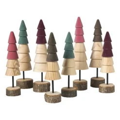 Xenos Kerstboom hout - bruin/donkerbruin - ø5x19 cm- Kerstfiguren