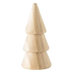 Xenos Kerstboom hout - naturel - ø4.9x10 cm- Kleine Kerstbomen