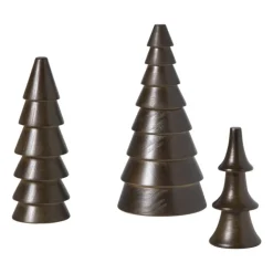 Xenos Kerstboom klein - bruin - ø4.5x10 cm- Kleine Kerstbomen|Kerstfiguren
