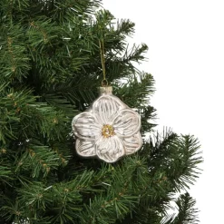 Xenos Kersthanger bloem - lichtroze - 7.8x6.8x3 cm- Kersthangers|Kerstballen