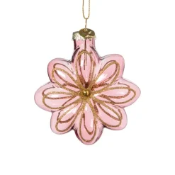 Xenos Kersthanger bloem - paars - 8.5x8x3.4 cm- Kersthangers|Kerstballen