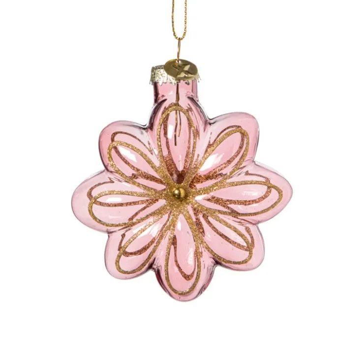 Xenos Kersthanger bloem - paars - 8.5x8x3.4 cm- Kersthangers|Kerstballen
