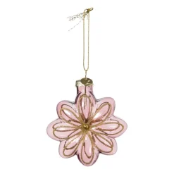 Xenos Kersthanger bloem - paars - 8.5x8x3.4 cm- Kersthangers|Kerstballen
