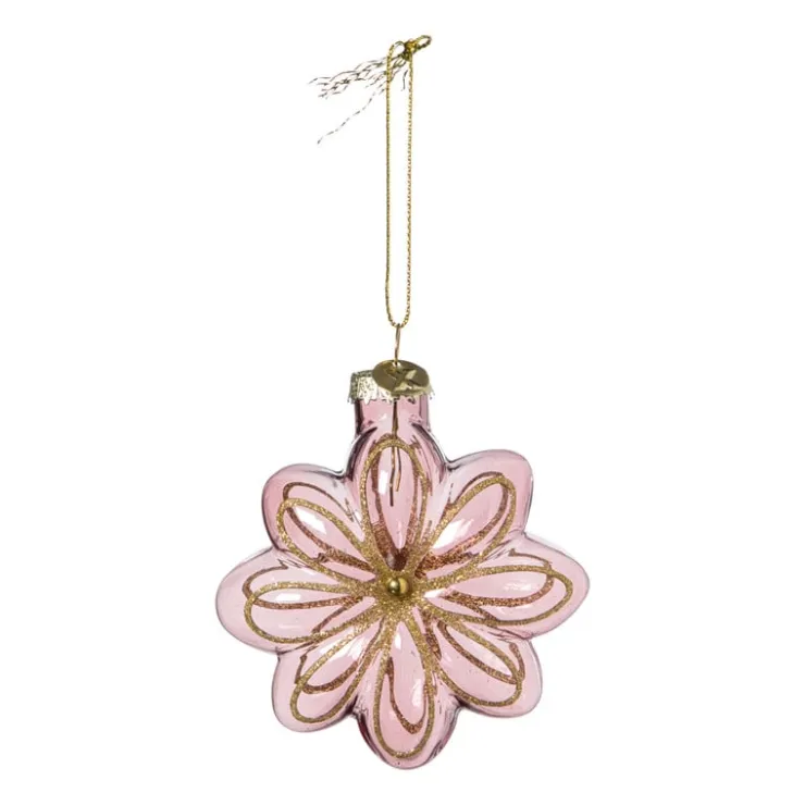 Xenos Kersthanger bloem - paars - 8.5x8x3.4 cm- Kersthangers|Kerstballen