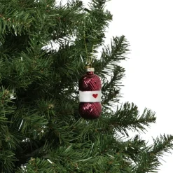 Xenos Kersthanger bolletje wol - paars - ø4x8.9 cm- Kersthangers|Kerstballen