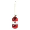 Xenos Kersthanger bolletje wol - rood - ø4x8.9 cm- Kersthangers|Kerstballen