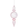 Xenos Kersthanger bolling - roze - ø7x22 cm- Kersthangers|Kerstballen