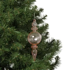 Xenos Kersthanger bolling - roze - ø7x22 cm- Kersthangers|Kerstballen