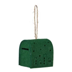 Xenos Kersthanger brievenbus - groen - 6.5x6x4.5 cm- Kerstverlichting|Kersthangers