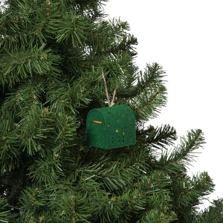 Xenos Kersthanger brievenbus - groen - 6.5x6x4.5 cm- Kerstverlichting|Kersthangers