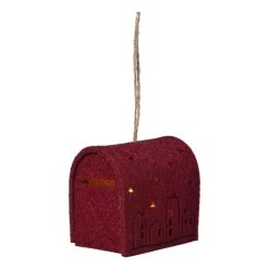 Xenos Kersthanger brievenbus - roze - 6.5x6x4.5 cm- Kerstverlichting|Kersthangers