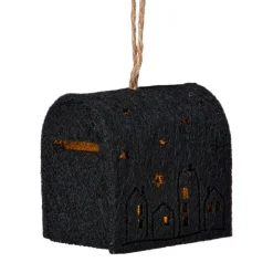 Xenos Kersthanger brievenbus - zwart - 6.5x6x4.5 cm- Kerstverlichting|Kersthangers