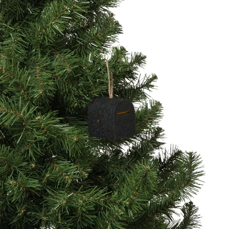 Xenos Kersthanger brievenbus - zwart - 6.5x6x4.5 cm- Kerstverlichting|Kersthangers