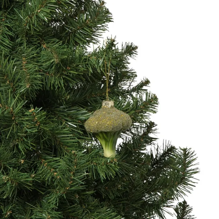 Xenos Kersthanger broccoli - groen - 8.5x6.5x6 cm- Kerstcadeaus|Kersthangers