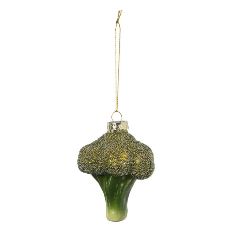 Xenos Kersthanger broccoli - groen - 8.5x6.5x6 cm- Kerstcadeaus|Kersthangers