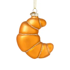 Xenos Kersthanger croissant - goudkleurig - 9.6x8x4.1 cm- Kersthangers|Kerstballen
