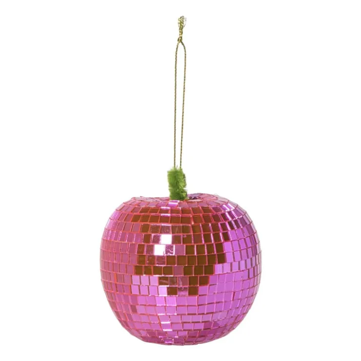 Xenos Kersthanger disco appel - paars - 9.5x7.8x7.8 cm- Kersthangers|Kerstballen