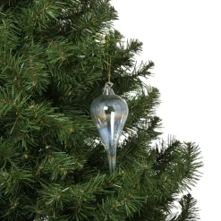 Xenos Kersthanger druppel - blauw - ø6x15 cm- Kersthangers|Kerstballen
