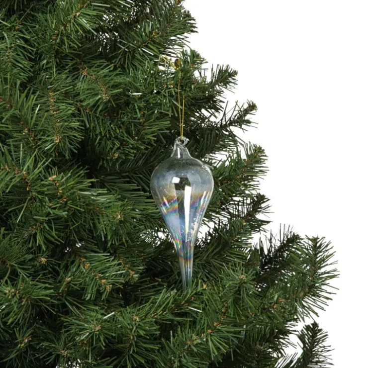 Xenos Kersthanger druppel - blauw - ø6x15 cm- Kersthangers|Kerstballen