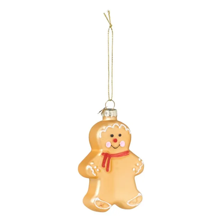 Xenos Kersthanger gingerbread - bruin - 9.7x6.4x1.8 cm- Kersthangers|Kerstballen