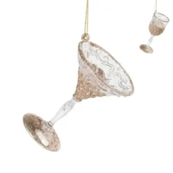 Xenos Kersthanger glas champagne - diverse varianten - 9 cm- Kersthangers|Kerstballen