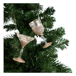 Xenos Kersthanger glas champagne - diverse varianten - 9 cm- Kersthangers|Kerstballen
