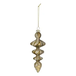 Xenos Kersthanger glas pegel - olijfgroen - ø5.5x15 cm- Kersthangers|Kerstballen