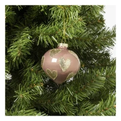 Xenos Kersthanger glitter hart - diverse varianten - ø8 cm- Kersthangers|Kerstballen