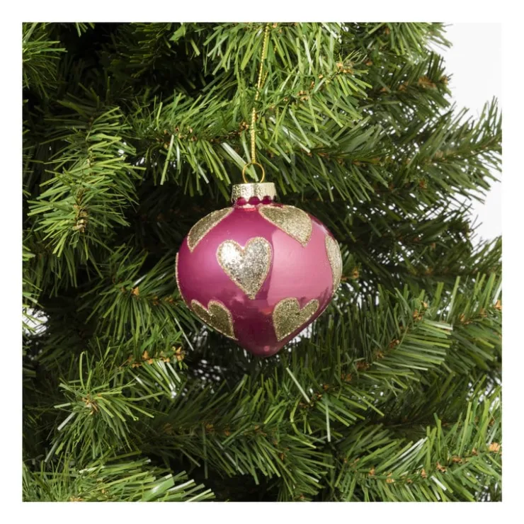 Xenos Kersthanger glitter hart - diverse varianten - ø8 cm- Kersthangers|Kerstballen