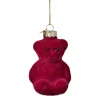 Xenos Kersthanger gummybeer velvet - paars - 8x5.6x4.6 cm- Kersthangers|Kerstballen