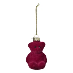 Xenos Kersthanger gummybeer velvet - paars - 8x5.6x4.6 cm- Kersthangers|Kerstballen
