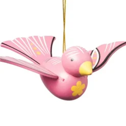 Xenos Kersthanger houten vogel - diverse varianten - 6x16x12 cm- Kersthangers|Kerstballen
