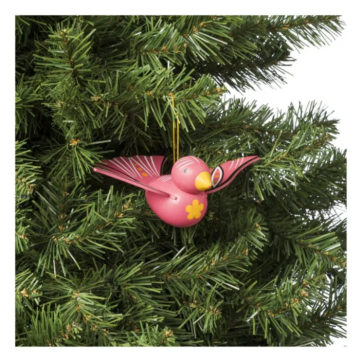 Xenos Kersthanger houten vogel - diverse varianten - 6x16x12 cm- Kersthangers|Kerstballen