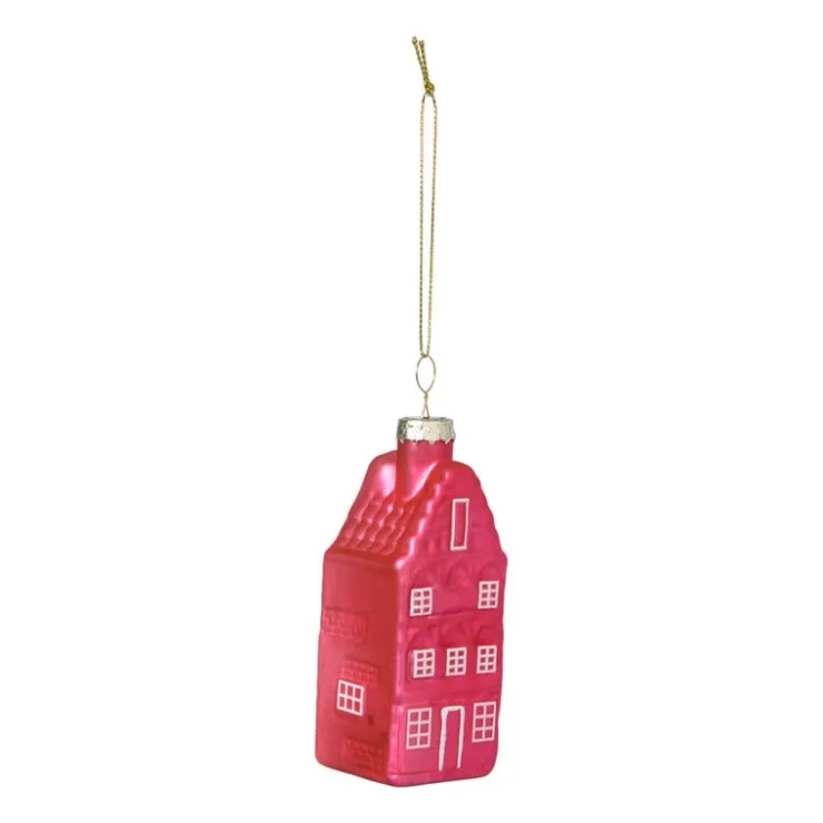Xenos Kersthanger huisjes - multikleur - diverse varianten - 9.5x3.5x3.5 cm- Kerstballen|Kersthangers