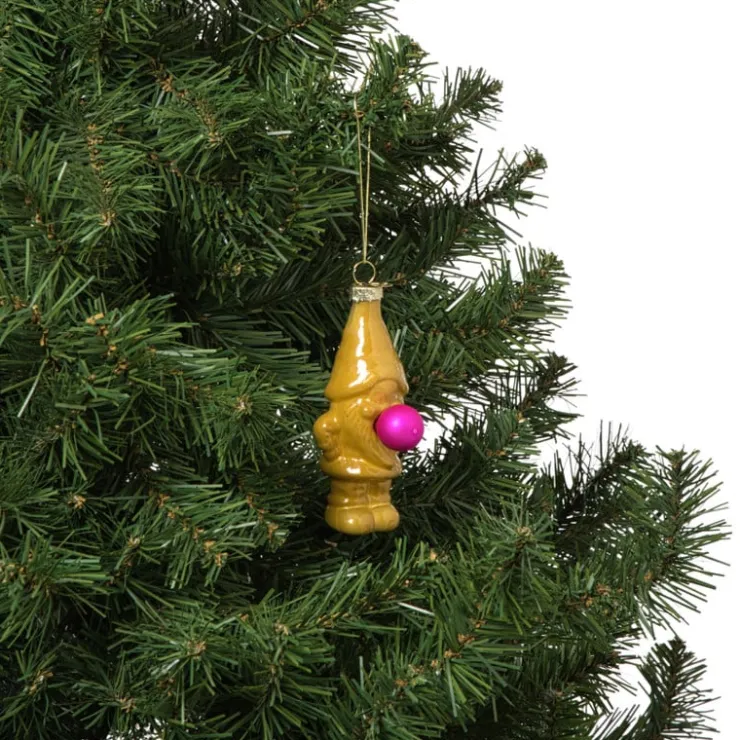 Xenos Kersthanger kabouter - olijfgroen - 10.5x5.3x4.7 cm- Kersthangers|Kerstballen