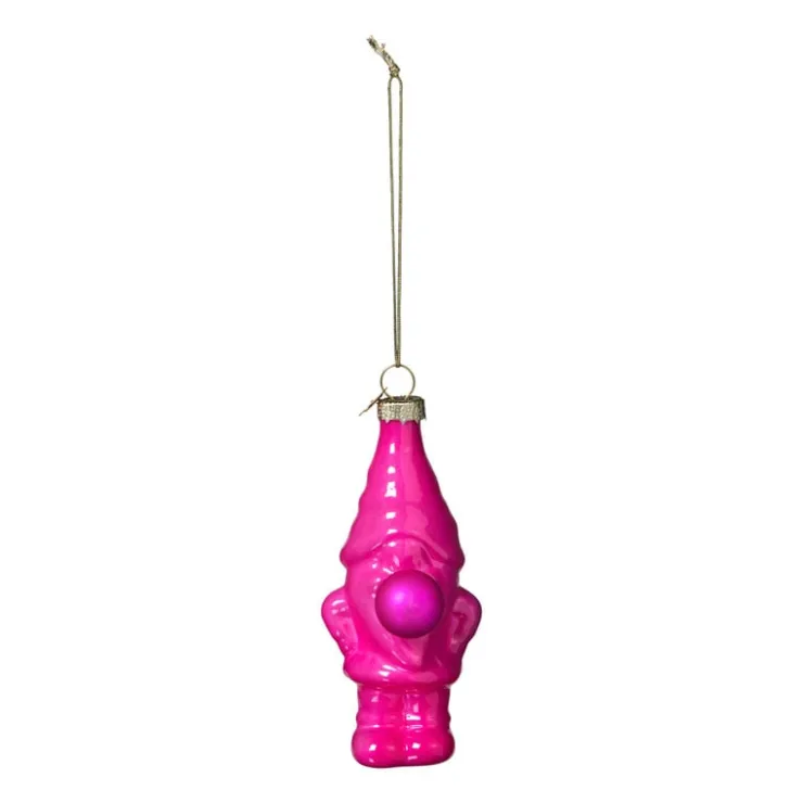 Xenos Kersthanger kabouter - roze - 10.5x5.3x4.7 cm- Kersthangers|Kerstballen