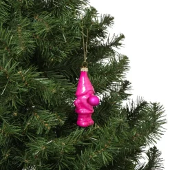 Xenos Kersthanger kabouter - roze - 10.5x5.3x4.7 cm- Kersthangers|Kerstballen