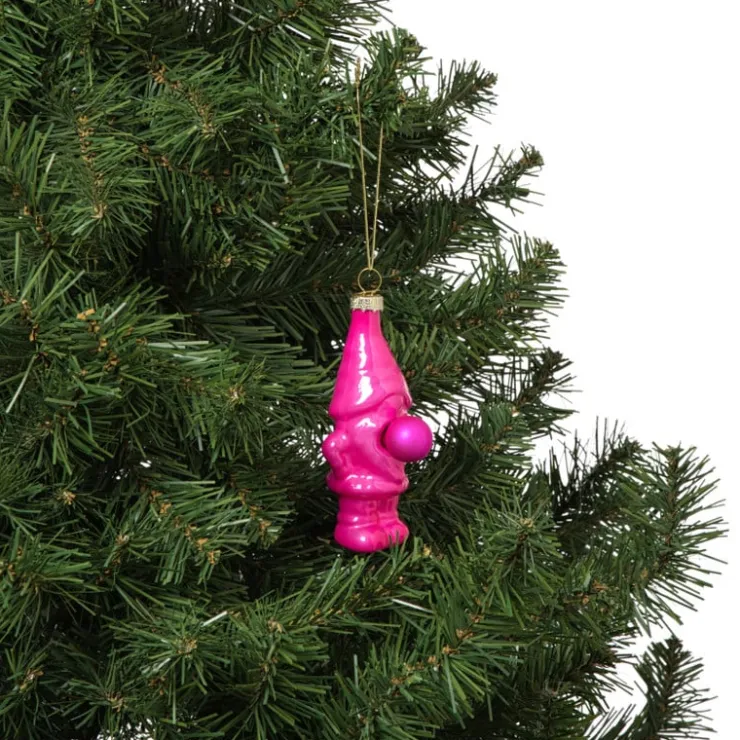 Xenos Kersthanger kabouter - roze - 10.5x5.3x4.7 cm- Kersthangers|Kerstballen