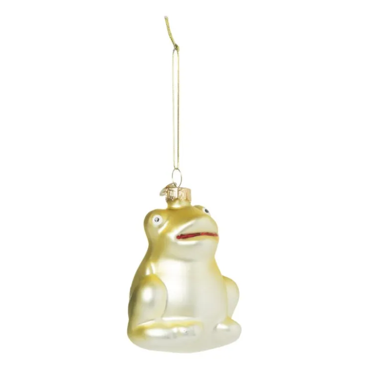 Xenos Kersthanger kikker - glas - 8x6.4x5.6 cm- Kersthangers|Kerstballen