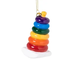 Xenos Kersthanger kleurtoren - multikleur - 10.8x5.3x5.2 cm- Kersthangers|Kerstballen