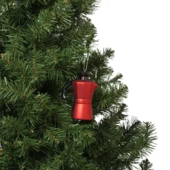 Xenos Kersthanger koffiemaker - rood - 10.5x8x5 cm- Kerstcadeaus|Kerstballen