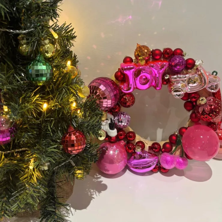 Xenos Kersthanger lippen roze - glas - 6.4x8.3x4 cm- Kersthangers|Kerstballen