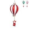 Xenos Kersthanger luchtballon met kerstman - diverse varianten - ø7.5x16.5 cm- Kersthangers|Kerstballen